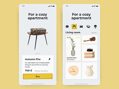 Furniture e-commerce app design