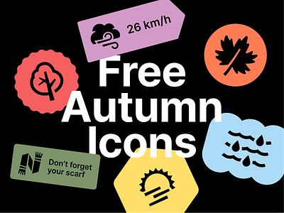 Free autumn icons autumn icons cloud design design tools free icons freebie minimal rain scarf stickers sun sunny ui vector weather icons