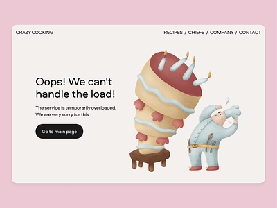 Woolly illustrations character clean cooking illustration landing page minimal soft ui web web design website