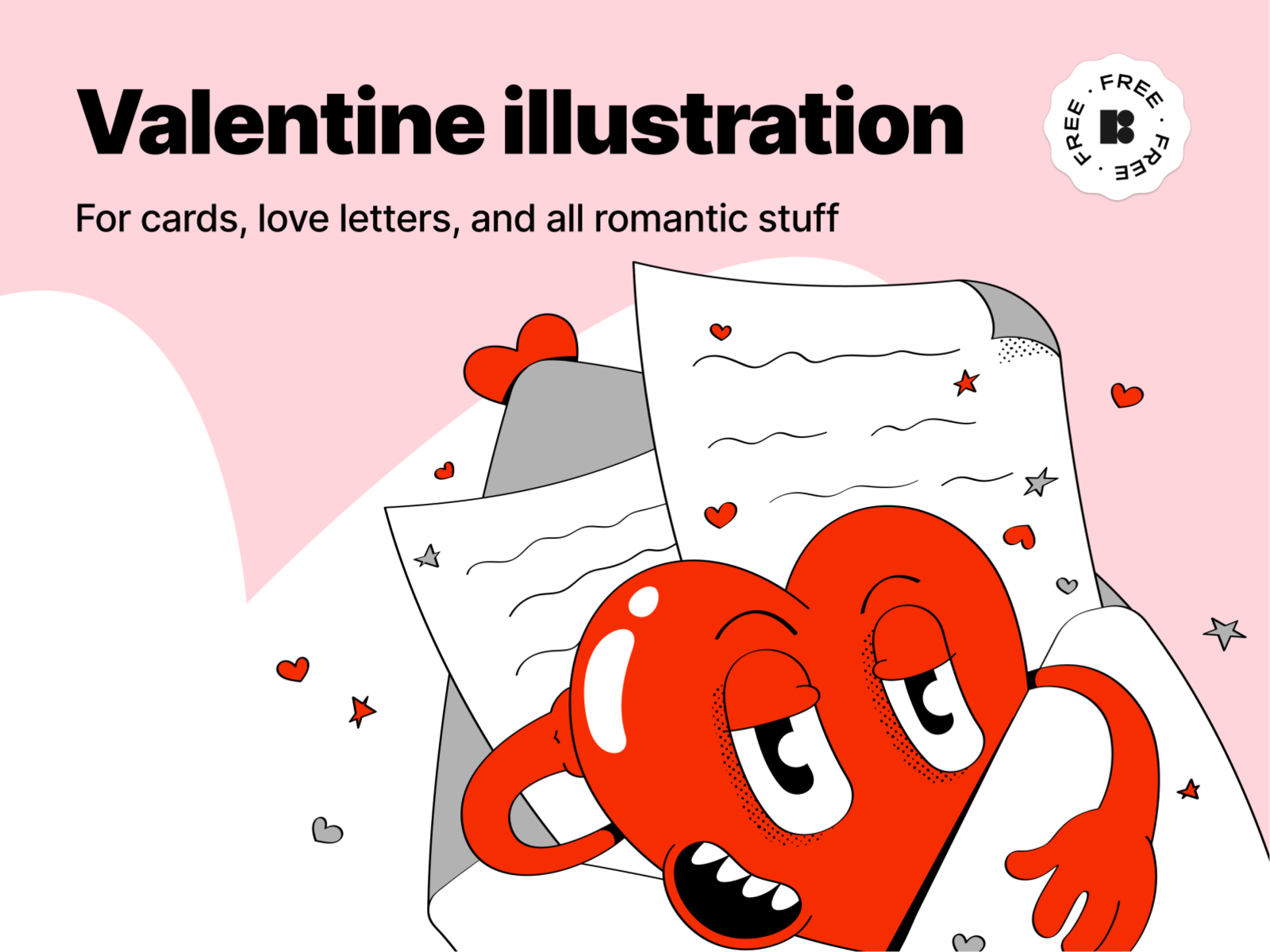 Free Valentine's day vector illustration design tools free freebie heart holiday illustration letter love romantic valentine vector art