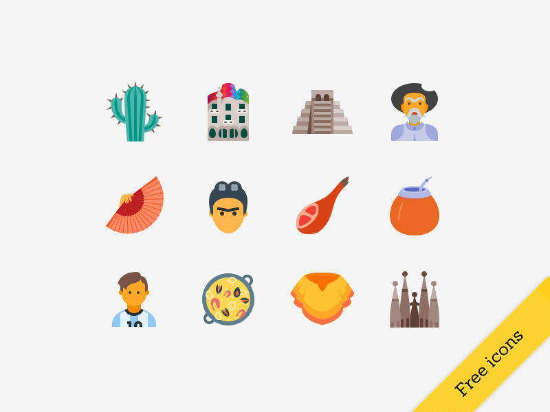 Spanish Language Free Icons argentina color free freebie icons mexico spain spanish