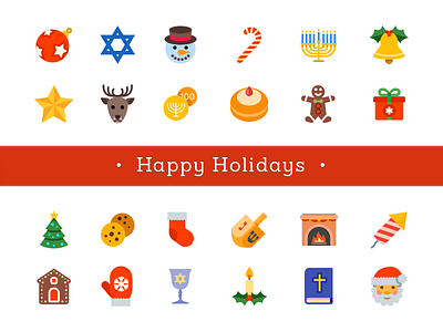 Christmas and Hanukkah icons