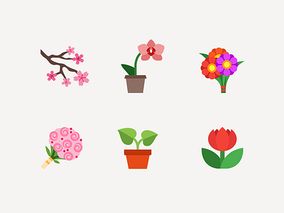 Flower Power Icons bright design design tools digital art flat flat design flower graphic design icon set icons illustration illustrator interface illustration spring ui user interface ux vector vector art web design