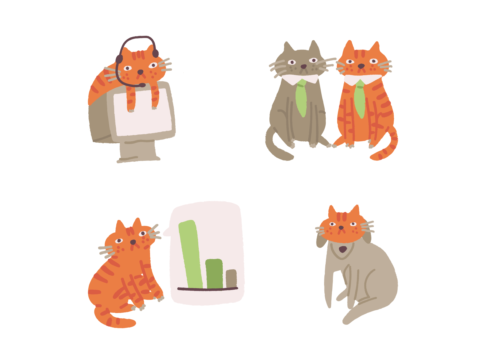 Ginger cat vector illustrations icons8