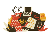 Ouch Vector Illustrations: Sign up Form + Workspace