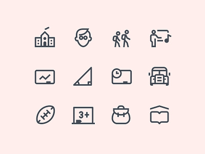 Simple Small Education Icons design design tools education flat design glyph graphic design icon icon design icon pack icon set icons illustration outline icons school student ui user experience user interface ux web design