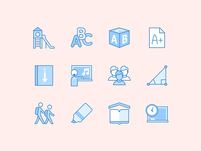 Blue UI Education Icons