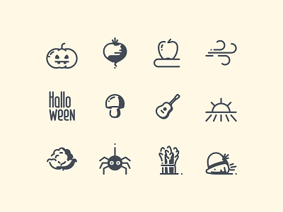 Pastel Glyph Autumn Icons