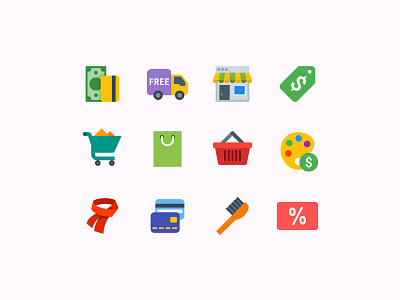 Shopping Color Icons