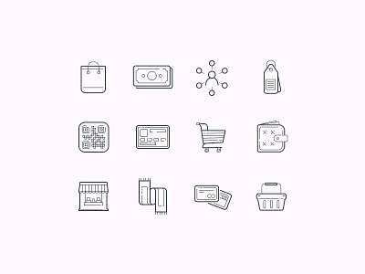 E-commerce catalog icon. hand drawn icon set, outline black