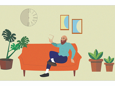 Relaxing Man animation design flat graphic design illustrator vector