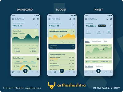 ArhtaShashtra - Fintech App UX/UI Case Study busget design finance fintech invest product design ui ux