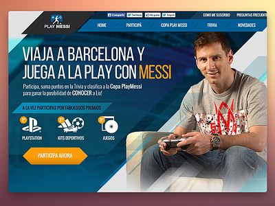 Play Messi contest football messi play playstation soccer ui ux web