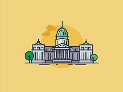 Argentina National Congress Icon architecture argentina bsas buenos aires buildings congress flat icon icondesign line lineicons minimal