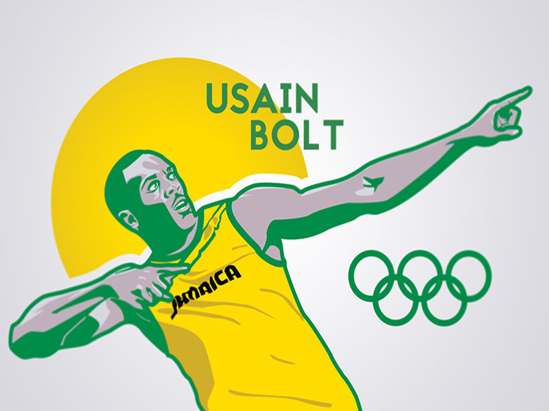 Usain Bolt illustration by KEVIN K. AKA on Dribbble