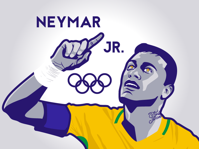 Neymar illustration brazil illustration legend olympics soccer sport
