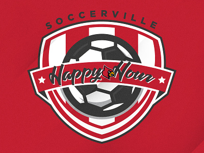 Soccerville happy hour badge logo louisville promotion soccer