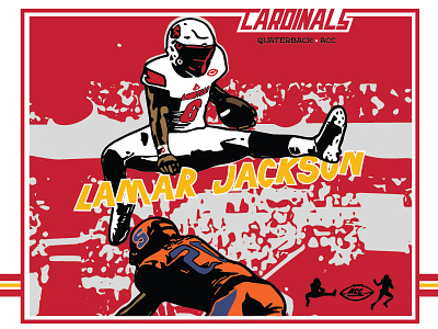 Lamar Jackson acc cardinals cards football postcard vintage