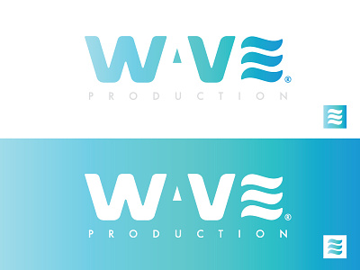 Wave Production logo production type typography wave