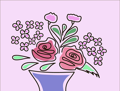 Букет цветов illustration minimal vector