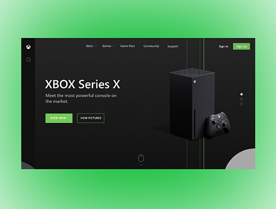 XBOX landing page concept. app branding concept console dark design graphic design landingpage microsoft page ui ux xbox