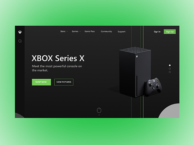 XBOX landing page concept.