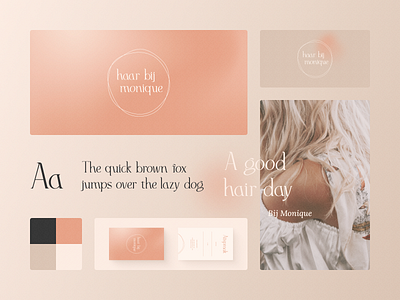 Haar bij Monique | Hair salon | Branding brand brand identity branding clean colors design dresser graphic design hair hair dresser identity line logo logotype minimalist logo minimalistic salon typography vector