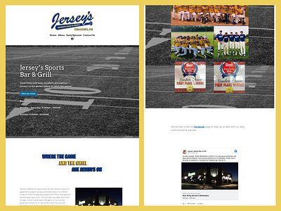 Jersey's Sports Bar & Grill - WordPress Design