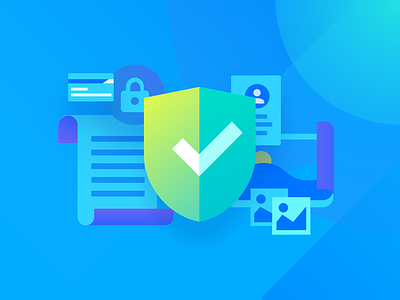 Pravicy Security app blue data flat green personal picture security