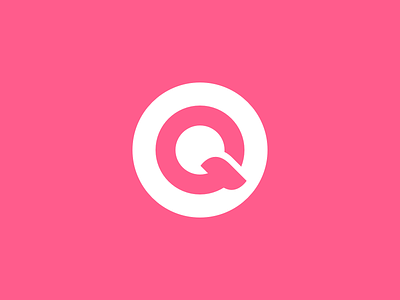 Q cycle icon logo mark pink q