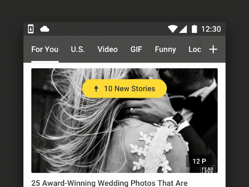Refresh app button loading news refresh topbuzz yellow