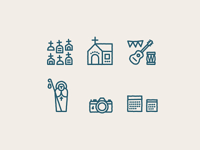 Religious camera church design graveyard icon illustration popular saint