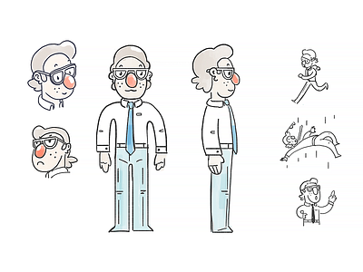 Nerdy app character design game illustration mobile