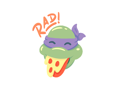 🐢 🍕 😝: iOS free sticker pack character design free illustration ios ninja pack rad radical sticker turtle