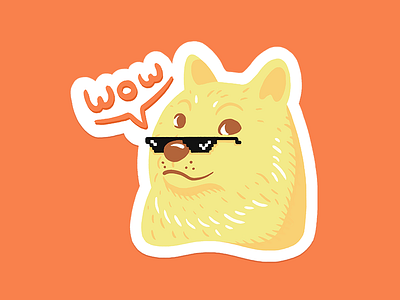 Wow character deal with it design doge illustration meme pack sticker