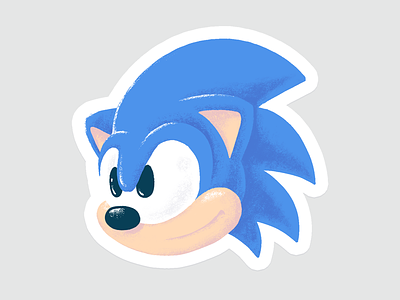 Sonic character design game hedgehog illustration playoff sega sonic sticker stickermule texture video