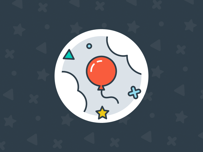Higher n' higher badge balloon design education icon illustration moon paper plane rocket school spaceship