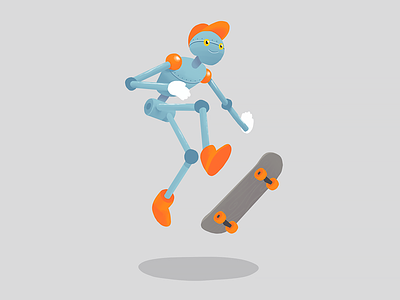 SK8 🤖 bot character cool design illustration jump rad robot skate skateboard trick 🤖