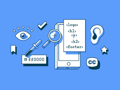 Accessibility accessible aid design editorial illustration ff0000 hearing illustration magnifying glass ui ux zoom