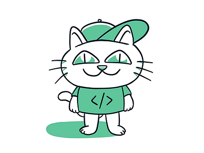 Nerd cat cat character code design engineer html illustration mascot nerd tech