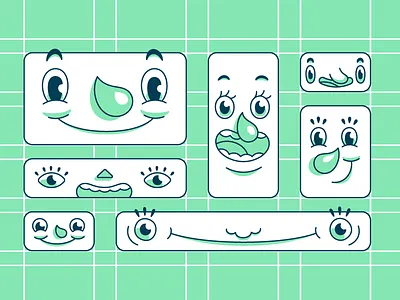 Happy responsiveness cartoon character css design faces flexbox frontend grid illustration layout smile