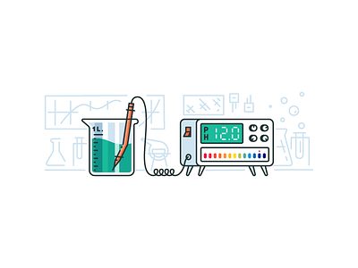 Ph Simulator app chemistry design education illustration learning meter ph science tester ui