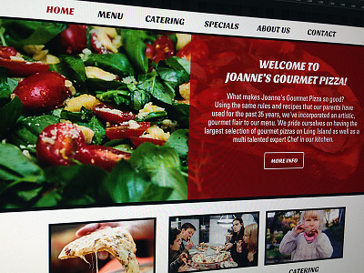 Joanne's Gourmet Pizza Website design images interface pizza website