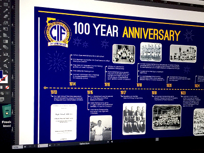 CIF - 100 Year Anniversary Signage anniversary cif illustrator milestones print sign signage timeline year