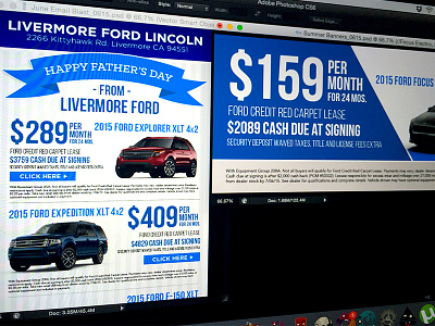Livermore Ford Father's Day Ads cars email blast fathers day happy specials vehicles web banners