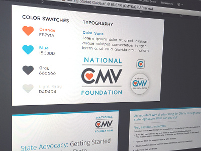 National CMV Foundation Rebrand branding color logo marketing palette print type typography