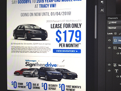 Tracy VW December Email Blast blast campaign car email inventory photoshop tracy vehicle vw