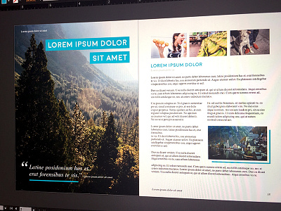 Magazine Design Layout branding color content layout magazine page print quote text