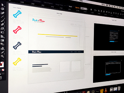 Pet Branding & Wireframing Website branding color grid logo palette pet website wireframe