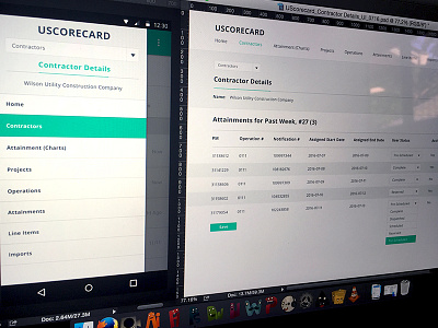 UScorecard Dashboard and Mobile UI Design brand content contractors dashboard drop down field mobile ui